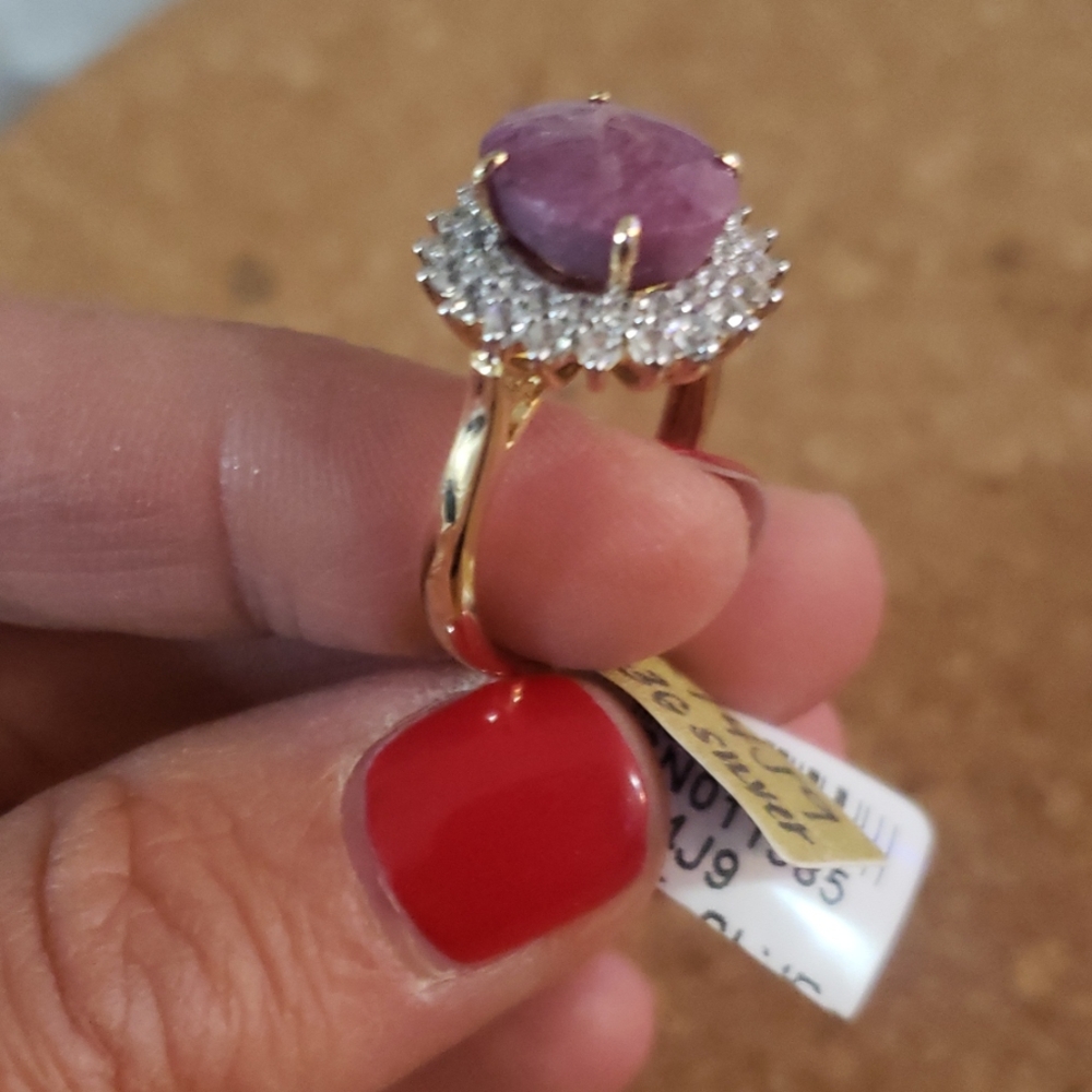 New Ruby & White Sapphire Star Ring